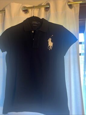 Women’s skinny Polo by Ralph Lauren Navy Polo with White Big Pony
